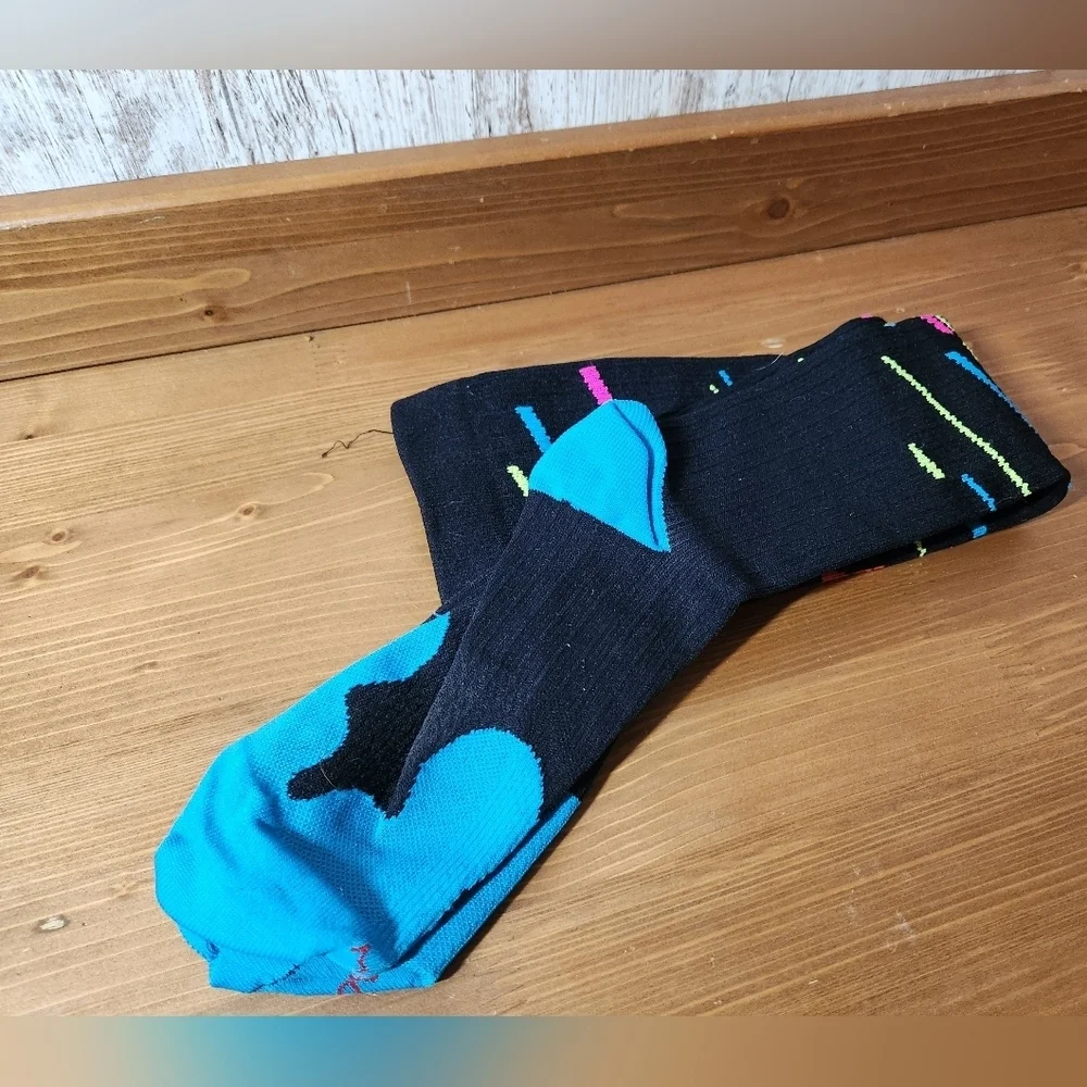 Pro Compression Marathon Black with Neon Stripes Socks